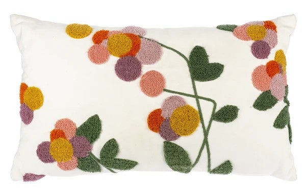 Cuscino bianco con stampa a foglie verdi 45x45cm MADIDI | Maisons du Monde